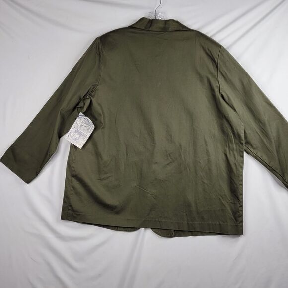NEW Forenza VINTAGE 22W olive green twill like blazer jacket w pockets 3X 22 NWT - Picture 6 of 10